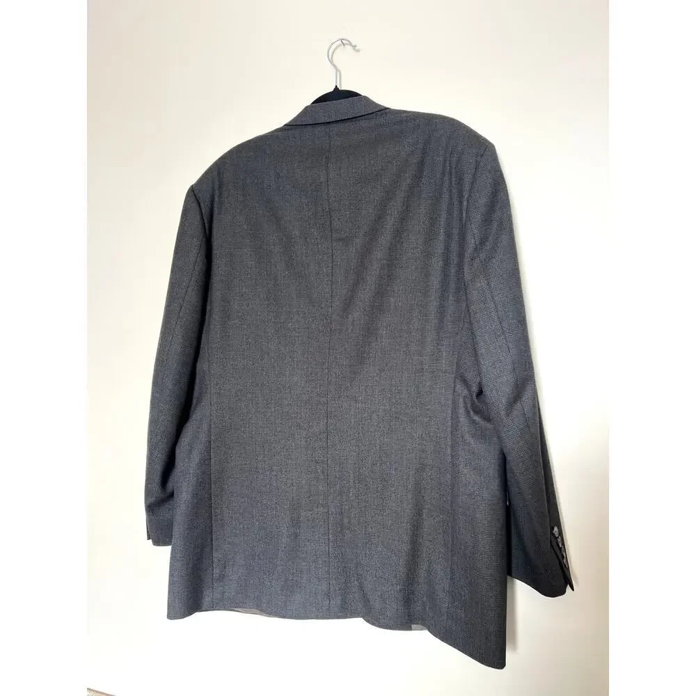Vintage Christian Dior Monsieur Charcoal Gray Wool Men's Blazer Size 46L